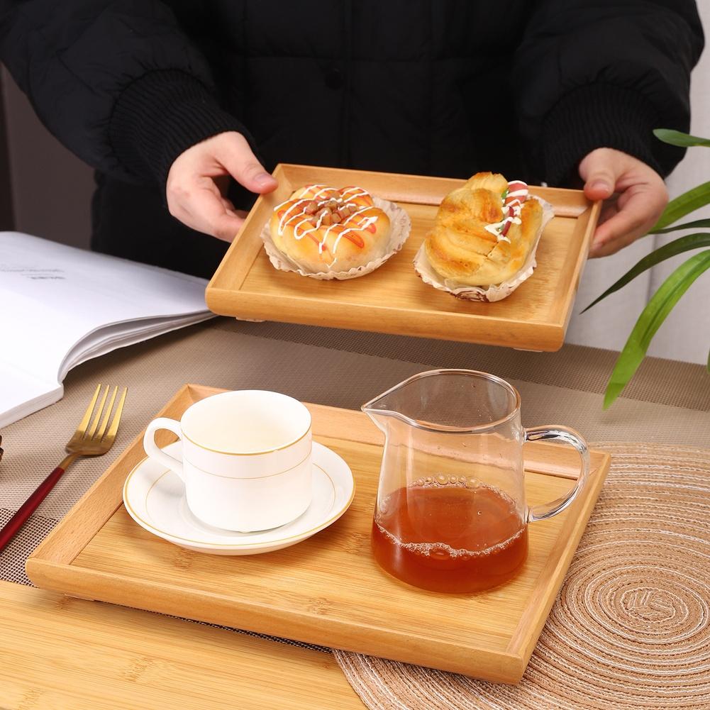 1pc Rectangular Wooden Tray For Food Snacks Tea Multi Purpose Serving Tray Home Cafe Restaurants Storage Tray Tea Tray