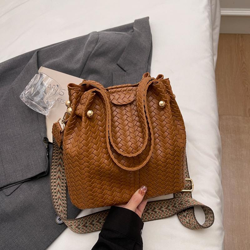 Módní pletená taška, velkokapacitní košík na zeleninu, taška typu bucket, kabelka do ruky, taška přes rameno, crossbody taška