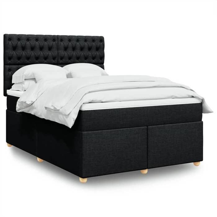 VidaXL Sommier à lattes de lit avec matelas Noir 160x200 cm Tissu 3293640