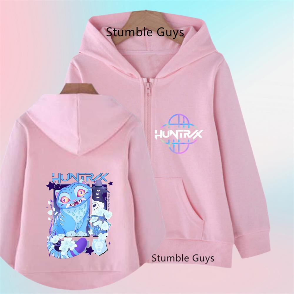 Funny Zip Up Sweatshirts Kpop Demon Hunters Hoodie Children Clothes Kid Girl Boy Sweatshirt Zipper Hoody Baby Casual Top