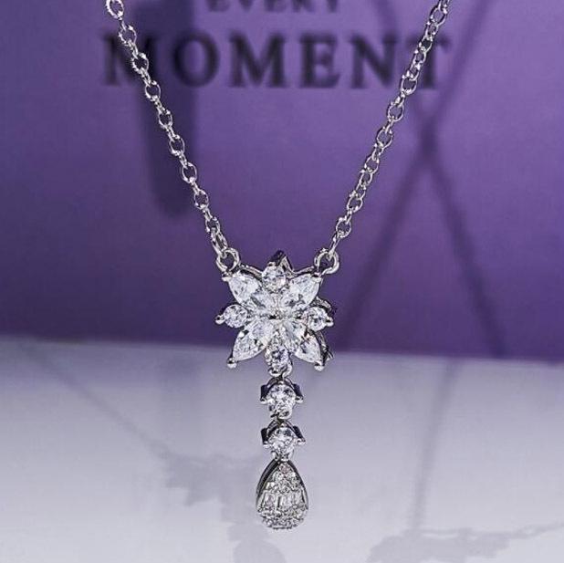 Jewelry Necklace Zircon Set Bridal Woman Set Chain Zircon Necklace Super Flash Natural