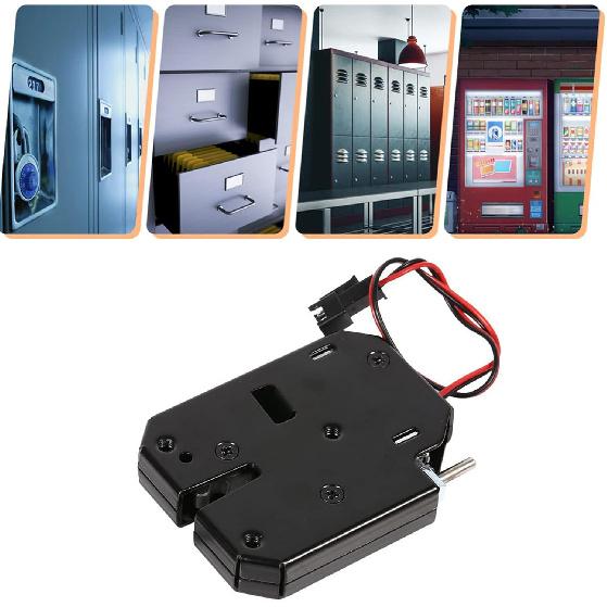 2Sets Electronic Cabinet Lock, DC 12V 2A Electromagnetic Electric Control Cabinet Drawer Lockers Carbon Steel Solenoid Cabinet Spring Lock Mini