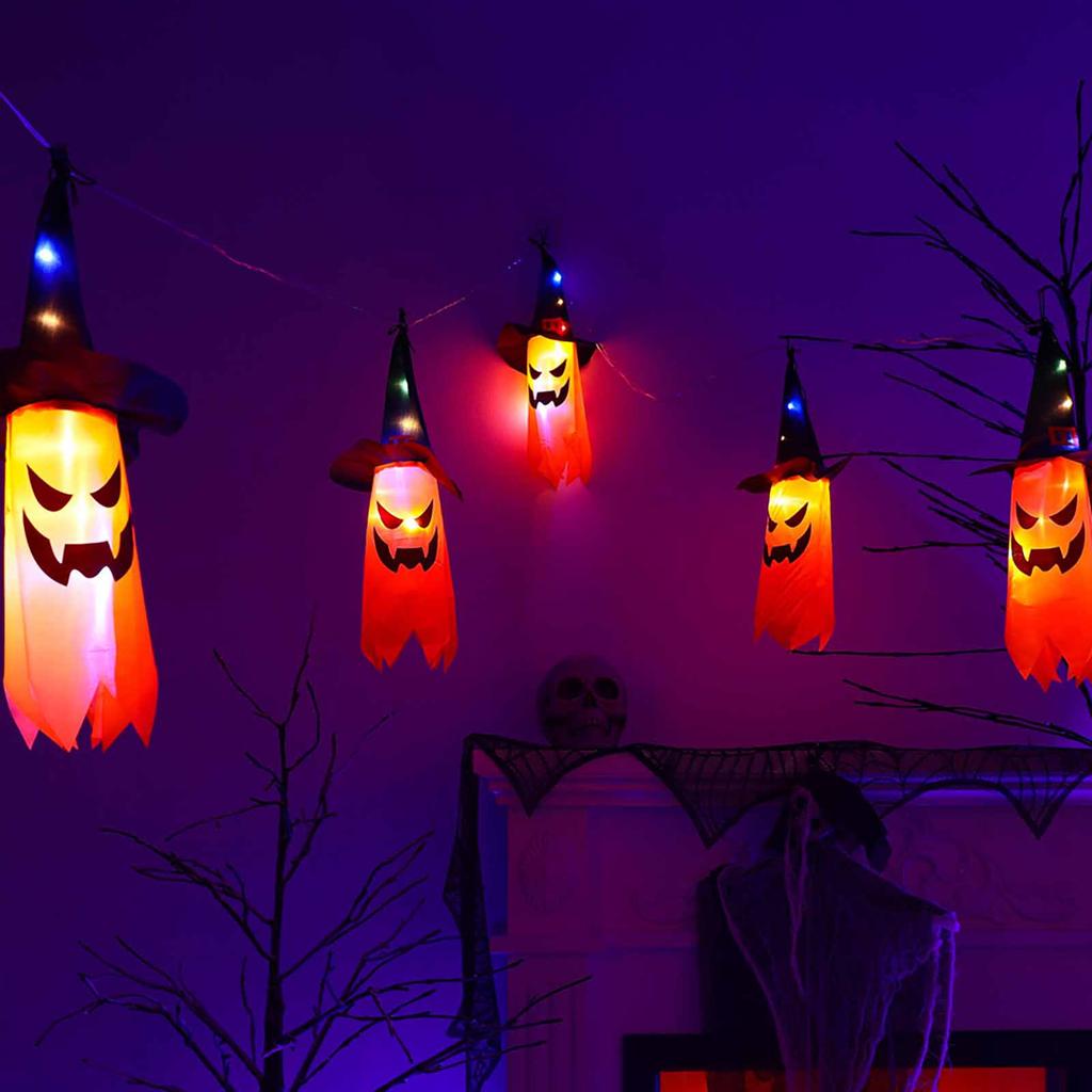 Halloween Funny Light String LED Battery Box Light String Skeleton Carnival Festival Party Yard Festival Decoration, Without Battery