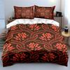 Floral Red Black Bedding Set Bedding Duvet Cover Set Duvet Cover Pillowcases (1 * Duvet Cover 2 * Pillowcases, Without Duvet Insert)