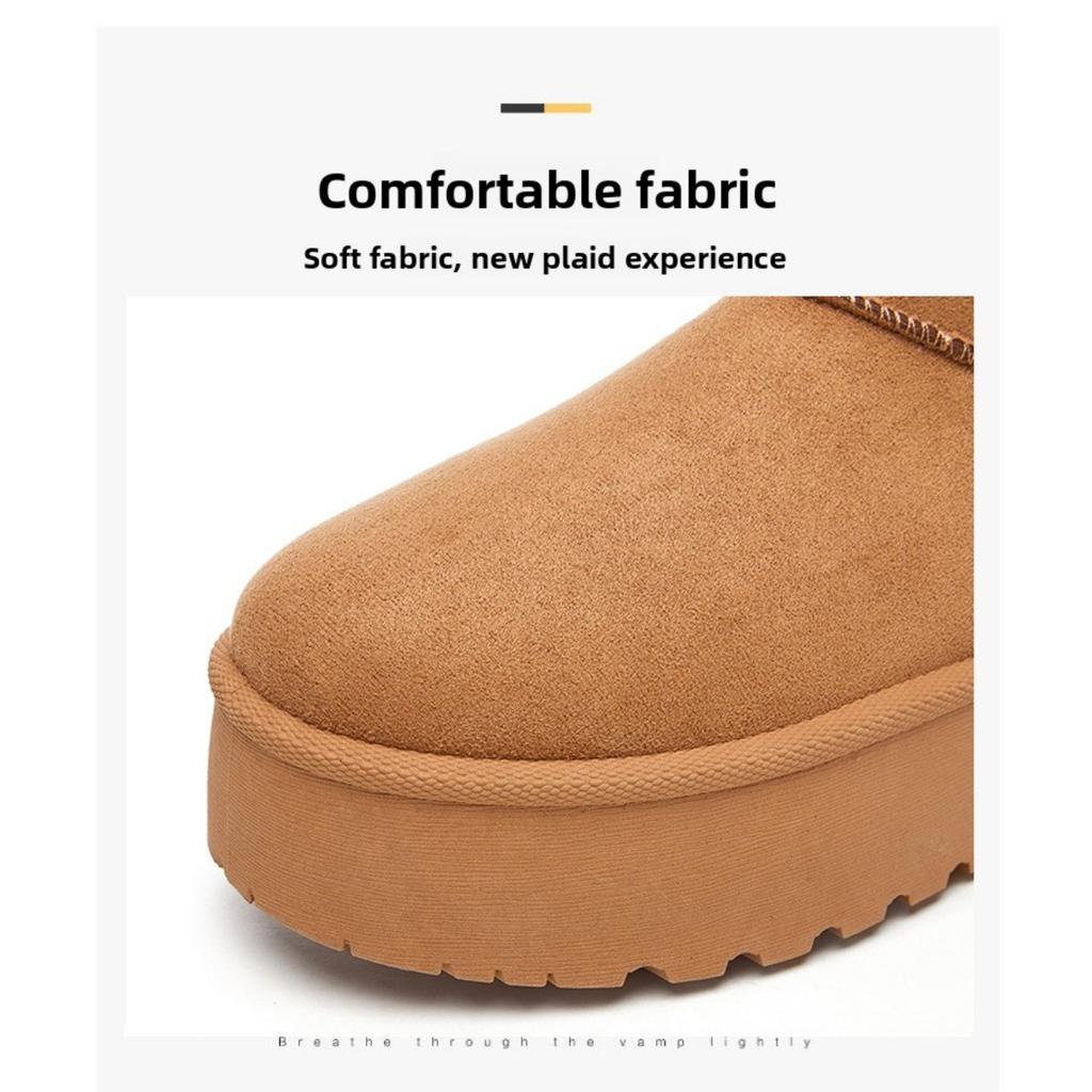 Women's Snow Boots with Winter Fleece and Thick Cotton Shoes, Women's Boots with Cold Insulation and Warm Cotton Boots, Thick Soled Boots