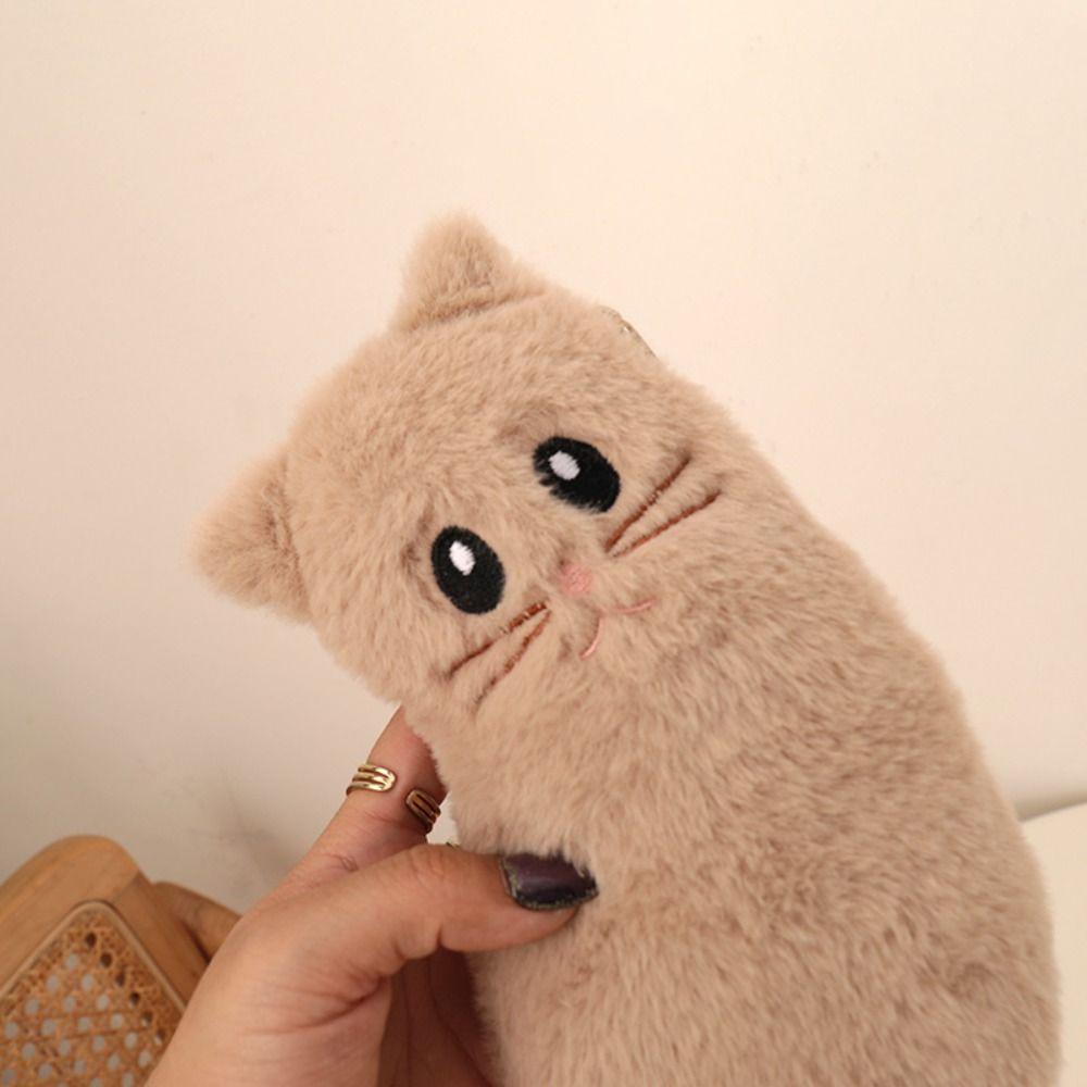 Kawaii Stationery Storage Bag Funny Cat Plush Cat Stationer Bag School Supplies