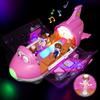 Airplane Toys for Toddlers, Bump and Go Action Air Plane with LED Flashing Lights & Sounds, Aircraft Toy Gifts for Boys Girls