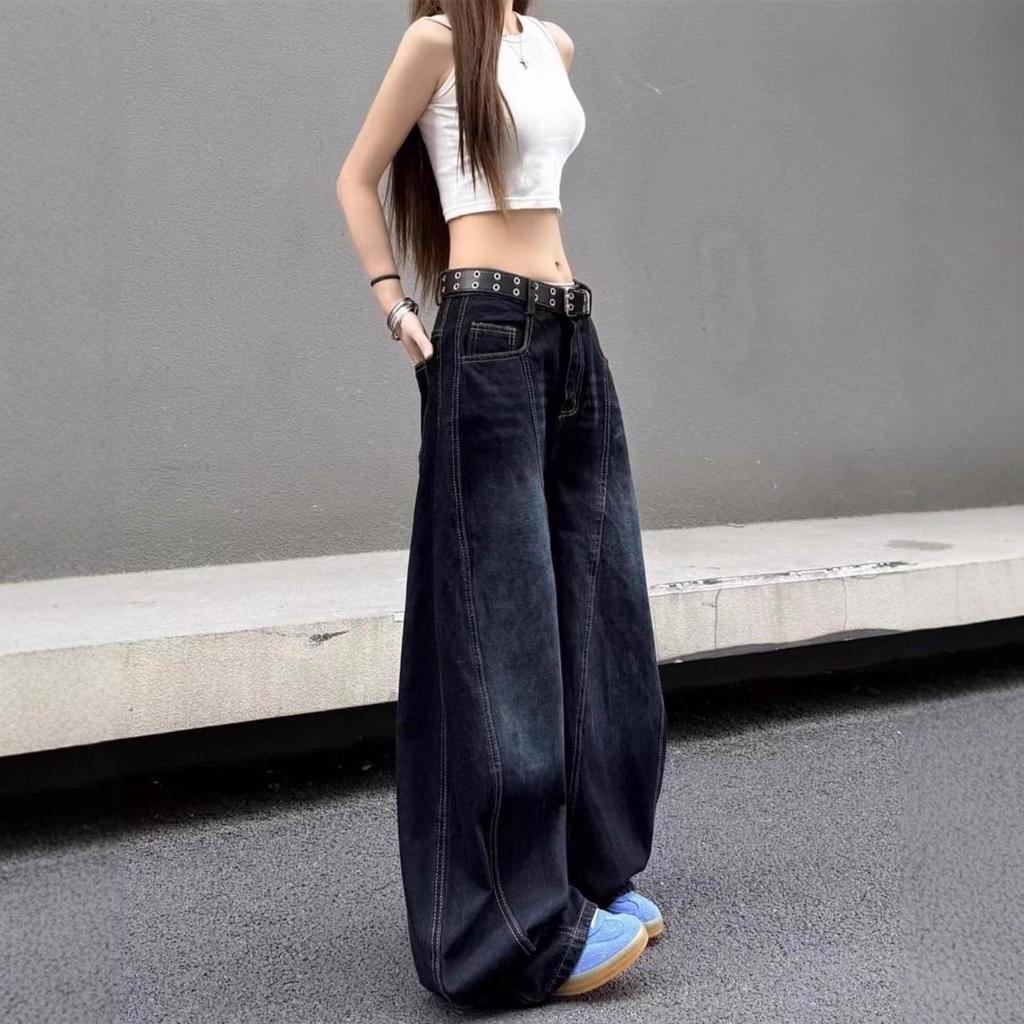 Damen Jeans mit hoher Taille, Retro-Stickerei, weites Bein - Herbst 2025 Kollektion