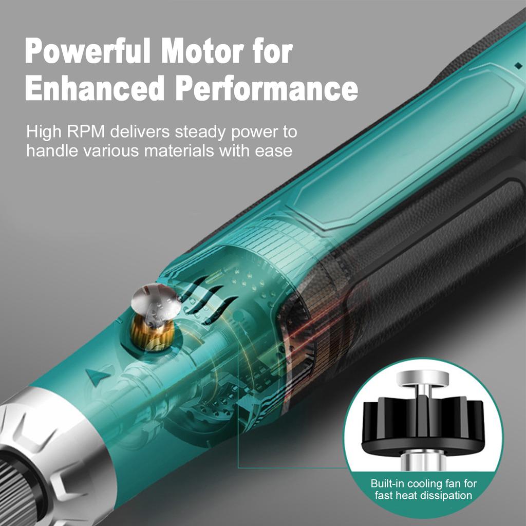 Cordless Mini Grinder, Rechargeable Grinder Tool with 3 Speed Adjustment, 25 Accessories, Multi Purpose Tool Kit for