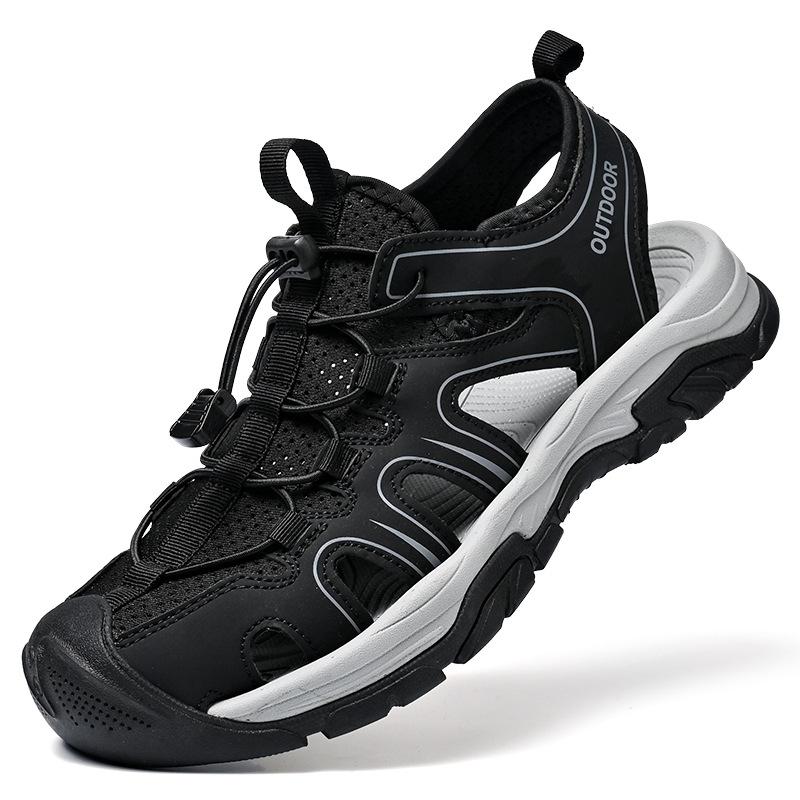 New summer men's bag head sandals breathable live broadcast explosion casual large size beach shoes hollow mesh shoes