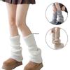 Solid Color Drawstring Leg Warmers for Women Girls Ribbed Knit Turn Cuff Boot Covers Socks for Ballet Dance Skating Yoga