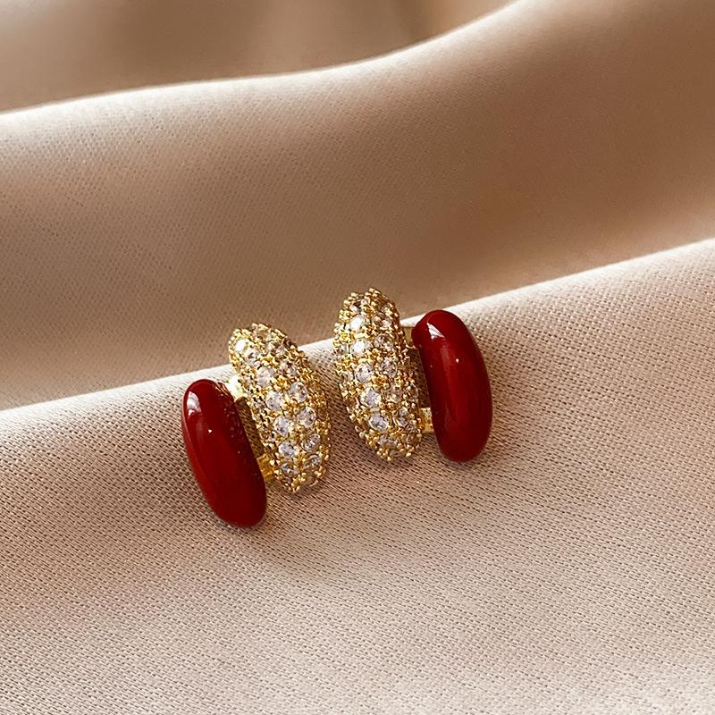 Dámské náušnice BLINGBAY Maillard Tiger Eye Stone Geometrické náušnice Módní Lehké Luxusní Retro Náušnice Špičkové univerzální náušnice Šperky Dárky