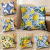 Classical Luxury Lemon Pattern Cushion Cover Silky Elegant Comfort Sofa Bed Invisible Zipper Beach Pillowcase