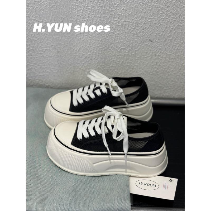 Thick-soled Heightening Canvas Shoes Female Students Versatile Little White Shoes Spring New Trend Casual Board Shoes