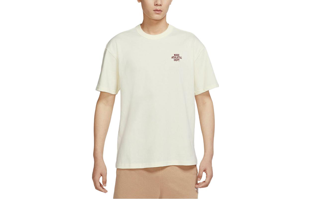 Nike T Shirts Men s Beige Crew Neck Moderate Straight Fit FD0306-715 L