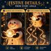 Snowman Light Fountain - Solar Powered Christmas Yard Decor with Flowing Snowflake LED Lights for Garden Pathway Porch Holiday Decoration