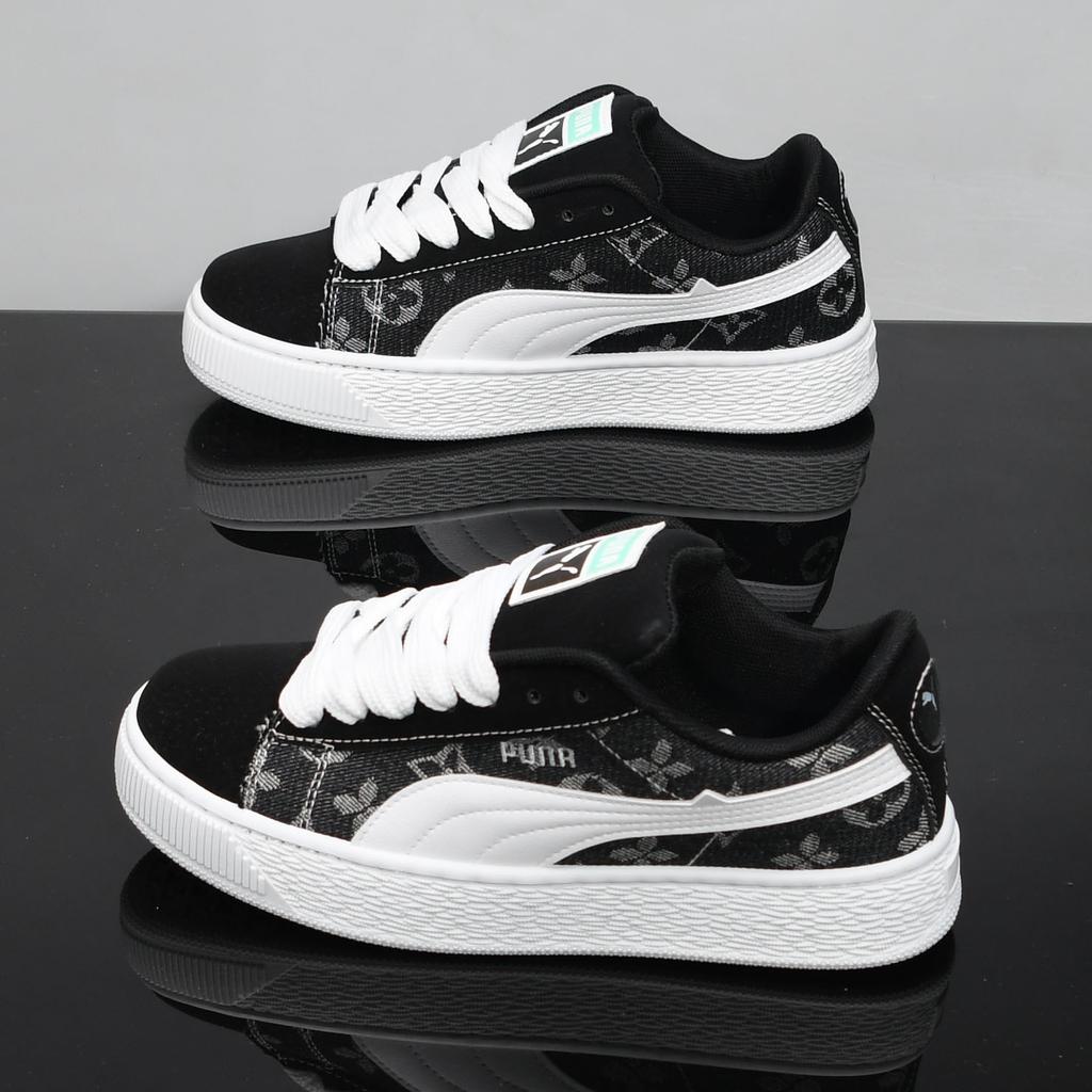 Black Dexun Spring and Autumn New Bread Shoes Couple Sports Non-slip Board Shoes Lightweight Student Y