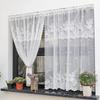 White Short Lace Curtain Cute Floral Kitchen Valance Pastoral Tulle Voile Window Treatment Home Decor