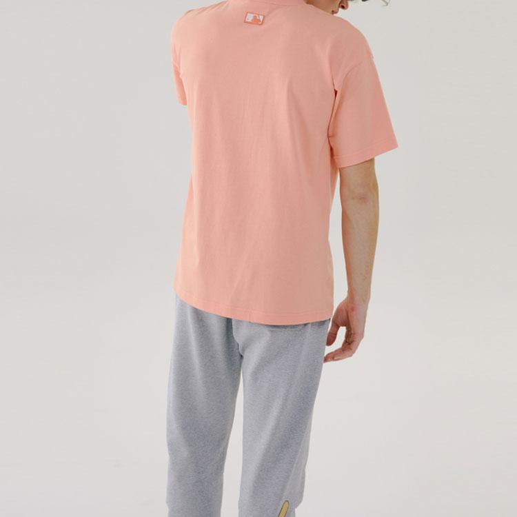 MLB X Disney New York Yankees Basic Print Crew Neck Short Sleeve T-Shirt Unisex T-Shirts Pink 31TSK3031-14O