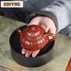 130ml Aesthetic Yixing Purple Clay Teapot Master Handmade Lotus Pot Raw Ore Zhu Mud Kettle Chinese Zisha Tea Set Collection Gift