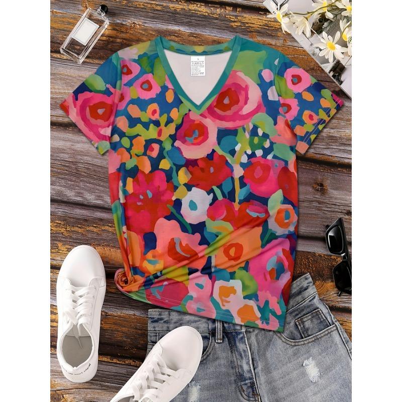 Women's Summer Comfortable Short-Sleeve Fashionable Versatile T-Shirt Simple and Elegant Top