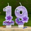 Creative Digital Birthday Candle Cake Party Decoration First Birthday Flowers