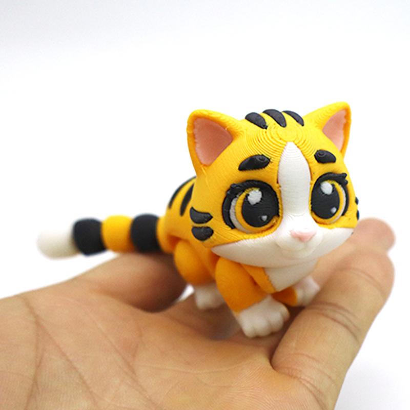New 3D Printing Animal Tiger Figure Crafts Ornaments Multi-Joint Movable For Room Decor Kids Gift Home Accessories Children Toys