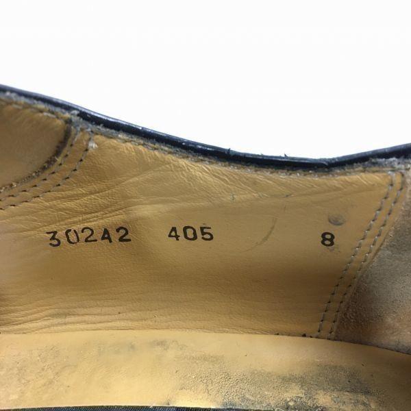 80s-90s? Vintage/MEZLAN Square Toe U-Tip Business Shoes Black size 8 Platinum Model Men's(USED)