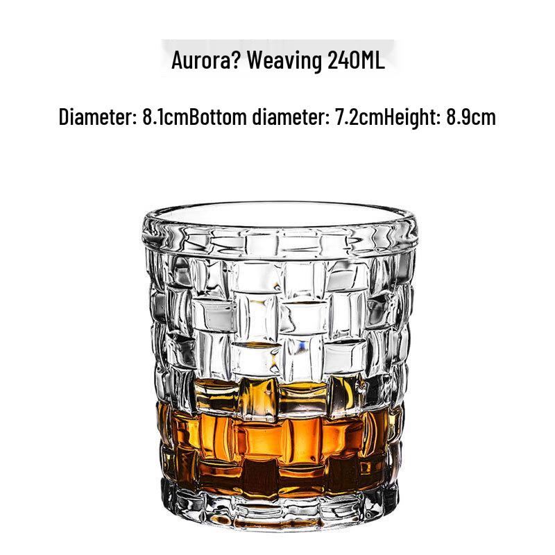Embossed Whiskey Glass 240ML (Set of 2)