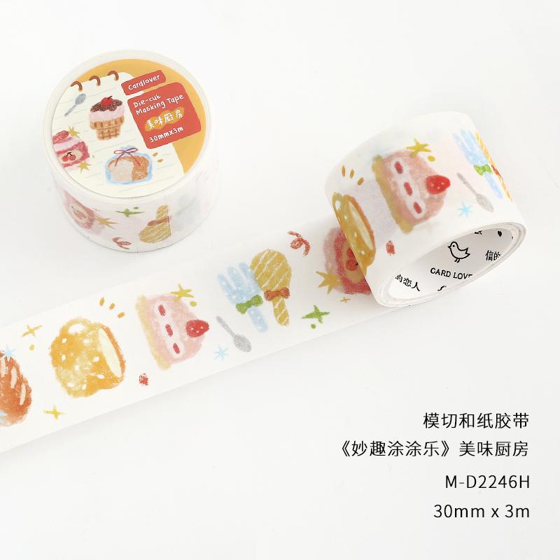 30mm * 3m Fun TuTu Le Series Kawaii Ins Fun Graffiti Cartoon Washi Tape DIY Diary Scrapbook Planner Handbook Aesthetics Tape washi