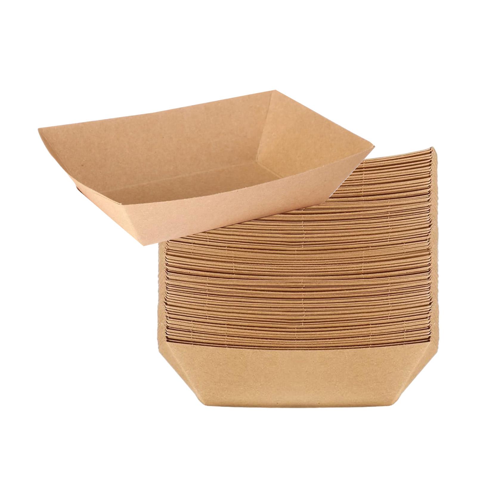 

50pcs Collapsible Single Use Pet Feeding Bowl Feeder Dishes Recyclable Kraft Paper Feeding Plate Convenient Travel Dish