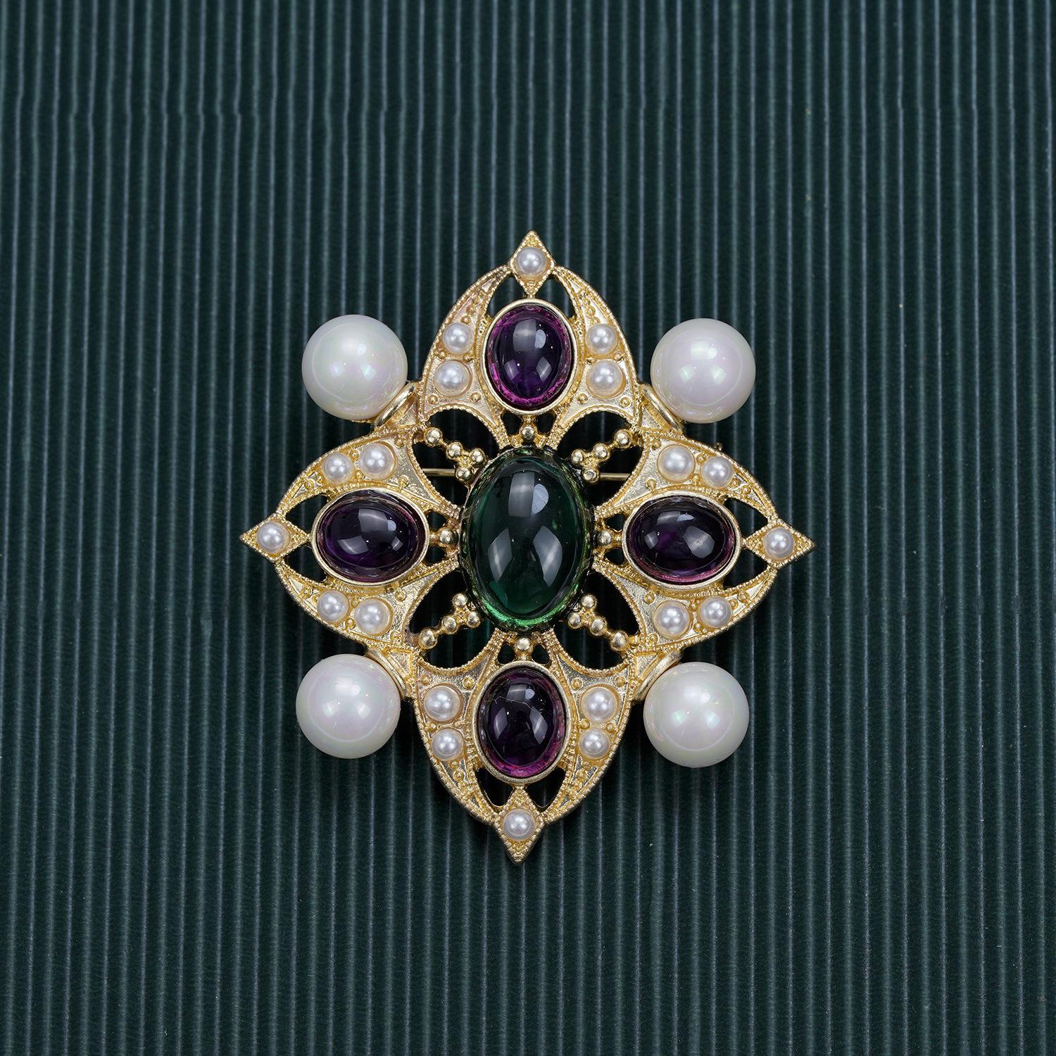 

Брошь из антикварной серии со стразами, винтажная жемчужина, брошь в стиле барокко, булавка для костюма