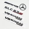 CQQ1 3D ABS Black GLC63S Logo Letters V8 BITURBO 4MATIC Badge Car Rear Star Sticker Trunk AMG Emblem For Mercedes Benz GLC AMG X253