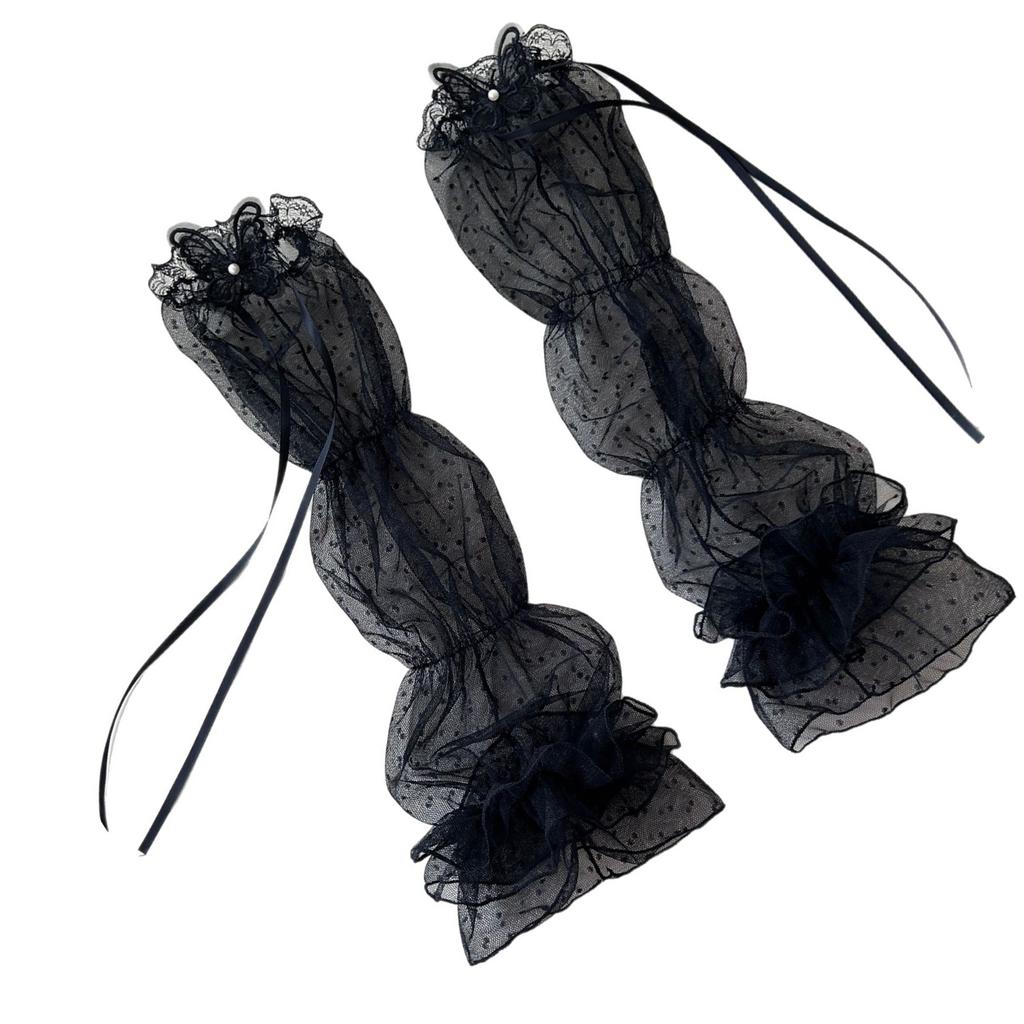 Mesh Arm Sleeves Elastic Cuffs Wedding Gloves Long Sheer Arm Covers Fingerless Bridesmaids Gloves For Formal and Casual