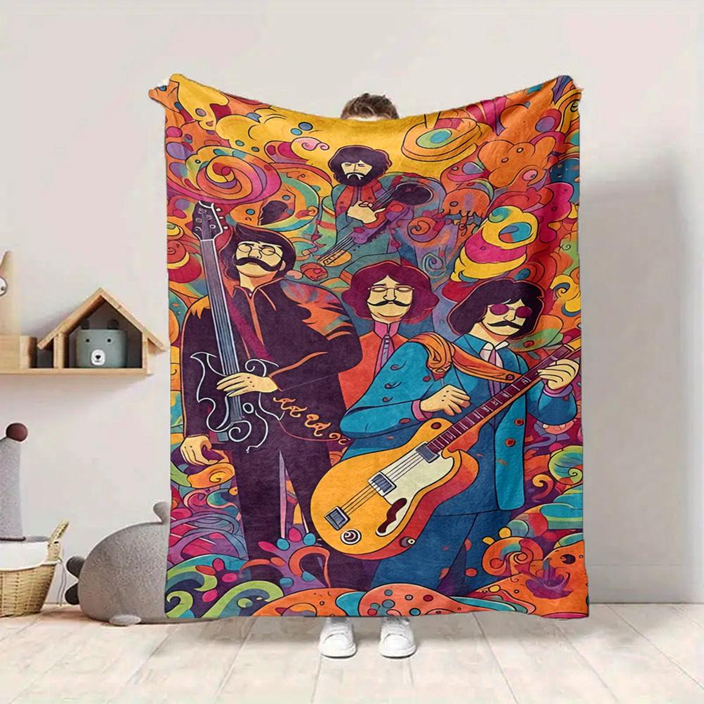 1pc Psychedelic Art Blanket Soft All Season Throw with Vibrant Design, Perfect for Home, Travel, and Gifts, Ideal for Naps and Camping