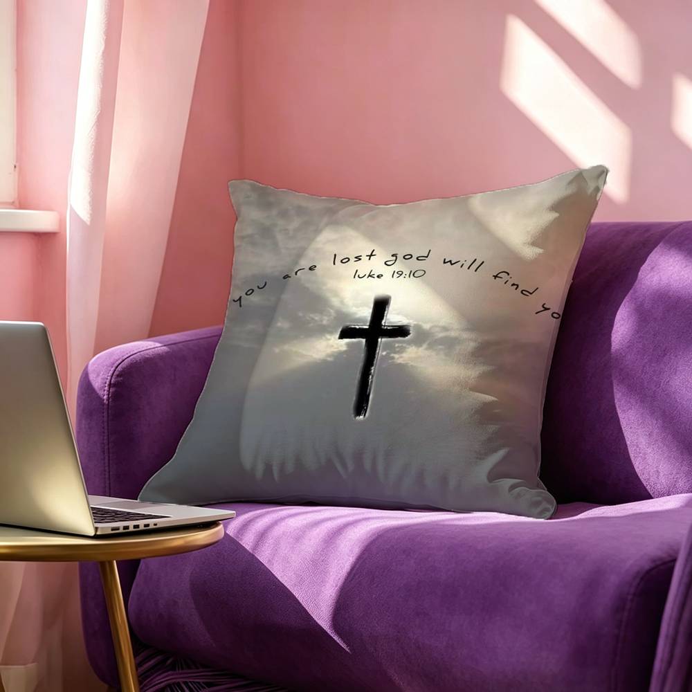 Bible Verse Jesus Christ Christian Pillow Case Square DoubleSided Sofa Cushion Cover Bedroom Bedside Pillow