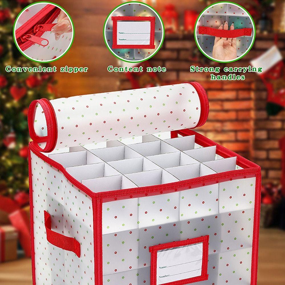 Convenient 64-Compartment Christmas Decoration Ball Storage Box Foldable Multi-Functional Storage Bag with Dividers Organizer