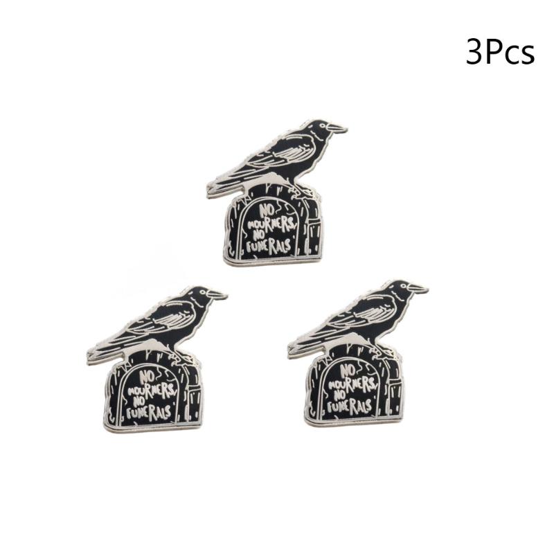Crow Black Bird Mourning Brooch, Crow Decorative Brooch, Mourning Badge, Clothing And Accessories
