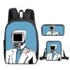 Modă Noutate skibidi Toaletă Om Imprimare 3D Set 3 buc. Ghiozdane Școlare Rucsac pentru Laptop Daypack Rucsac Geantă cu umăr înclinat Toc de creioane