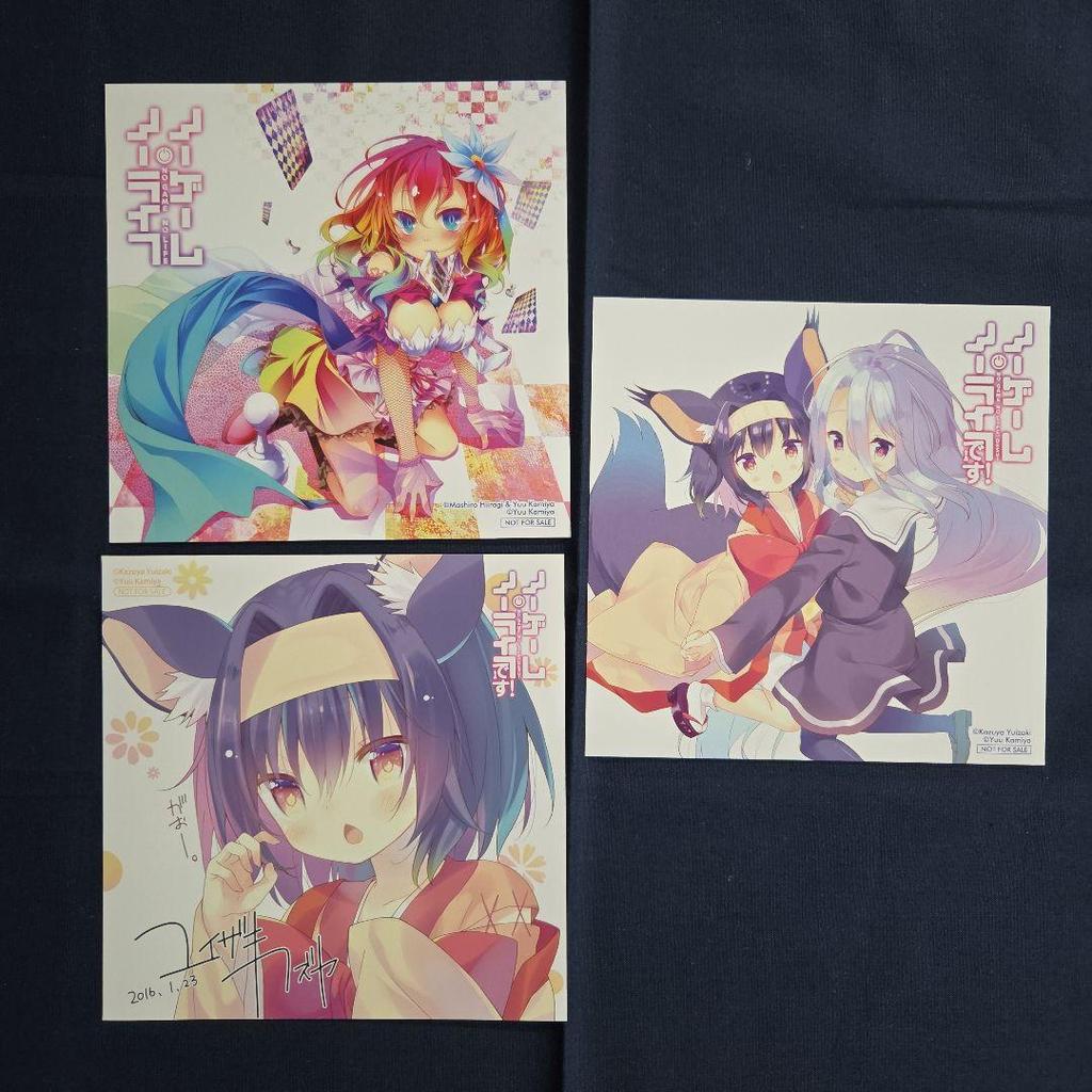 [USED] No Game No Life Bonus Illustration Card Mini Colored Paper