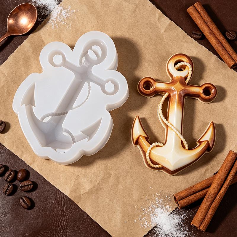 Xiaomi Anchor Silicone Mold 3D Anchor Rope Pendant Keychain Wall Hanging Craft Ornament Candle Gypsum Plaster Mold Home Decor