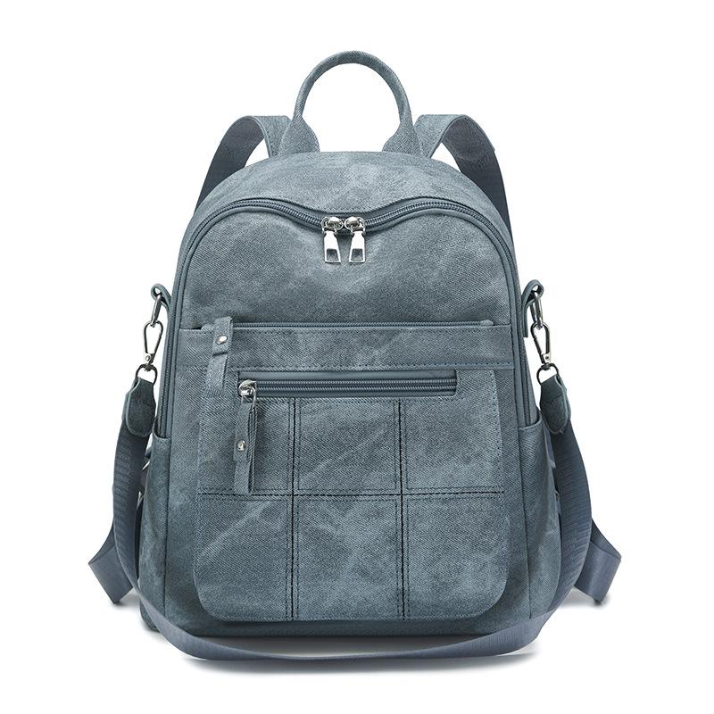 

PU Leather Backpack for Women – Fashionable and Durable Everyday Bag with Multiple Pockets and Adjustable Straps синій