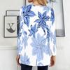 Ladies Plus Size Crew Neck Long Sleeve Tunic Soft Oversized Tops For Household And Casual Outdoor Wear