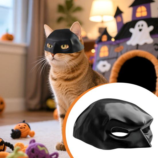 Cat Bat Mask Half Face Bat Hero Cosplay Mask Cat Superhero Mask with Ear Holes for Halloween Costume Parties Pet Photography Prop