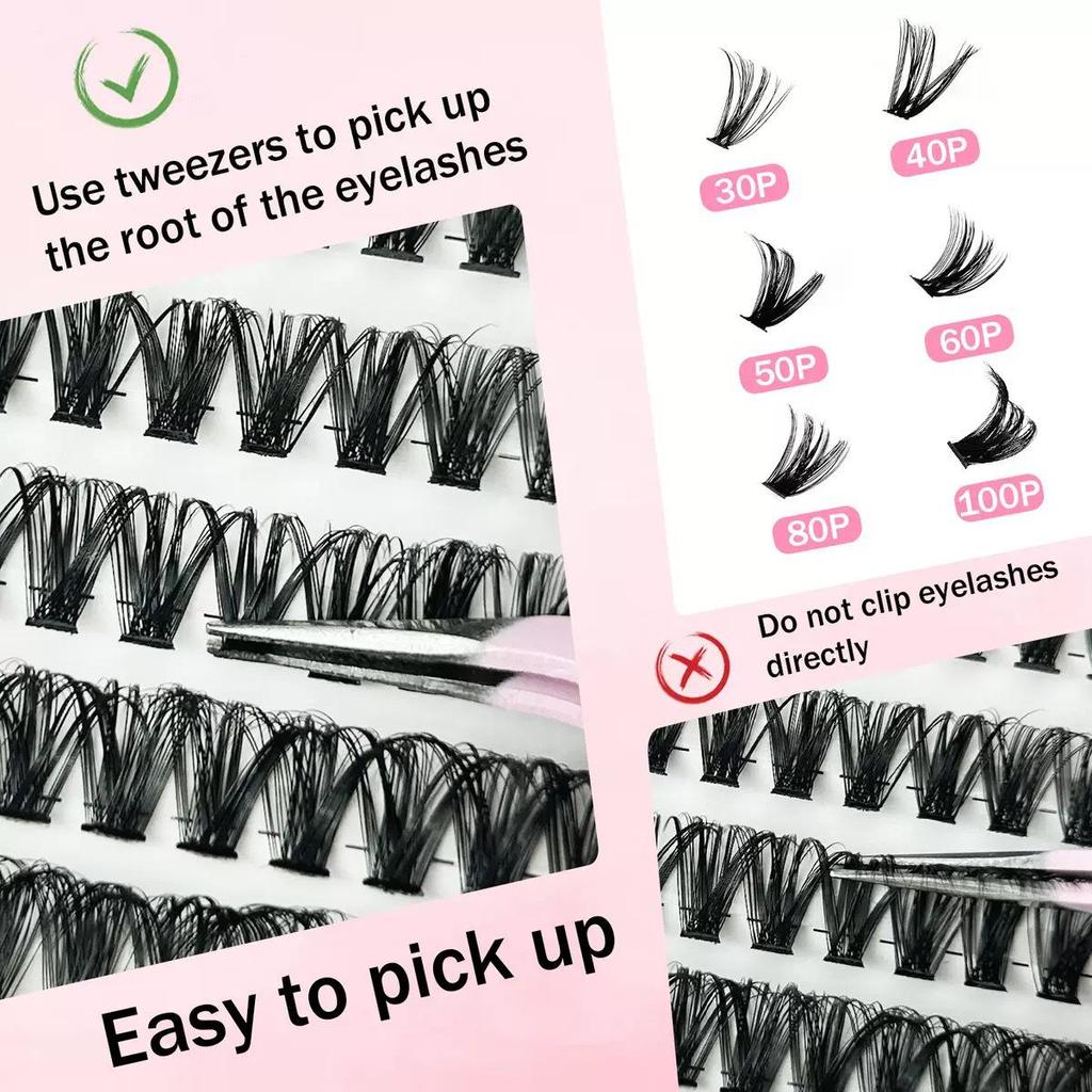 Mixed Pack Lash Book: 30D-100D Dense Single Cluster Segmented False Eyelashes