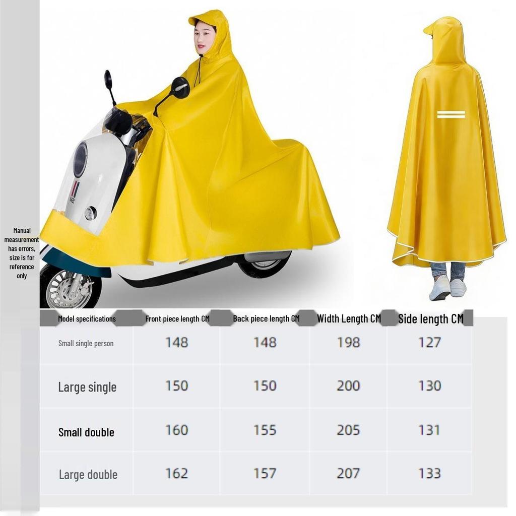 Poncho Impermeable Jacquard Oversized Premium para Patinetes Eléctricos y Motocicletas - Grueso, Cobertura de Cuerpo Completo, Anti-Lluvia Fuerte (Persona individual/doble)
