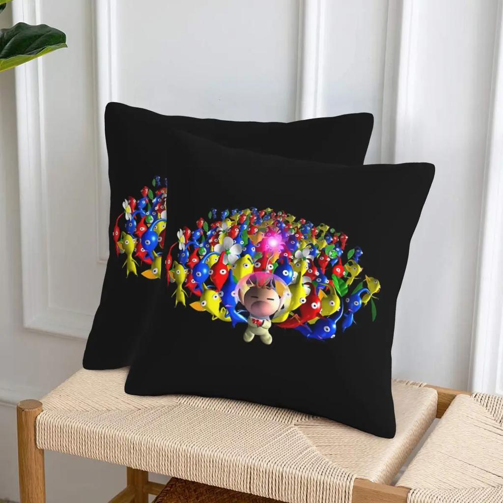 Pikmin 2 Pcs Square Pillowcase Pillow Cover Cushion Zip Decorative Comfort Throw Pillow For Home Living Room
