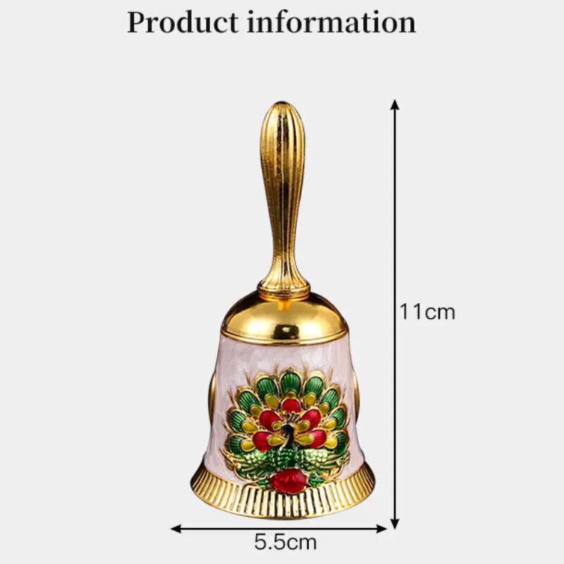 Hand Call Bell Retro Metal Dinner Hand Cranked Bell Altar Wicca Divination Pagan Wedding School Decor Christmas Tree Ornaments