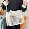 New Fashion Sweet Ita Bag Lolita Girl Transparent Shoulder Bag Women Large Capacity Ribbon Bow Tote Bag Cute DIY Display Handbag