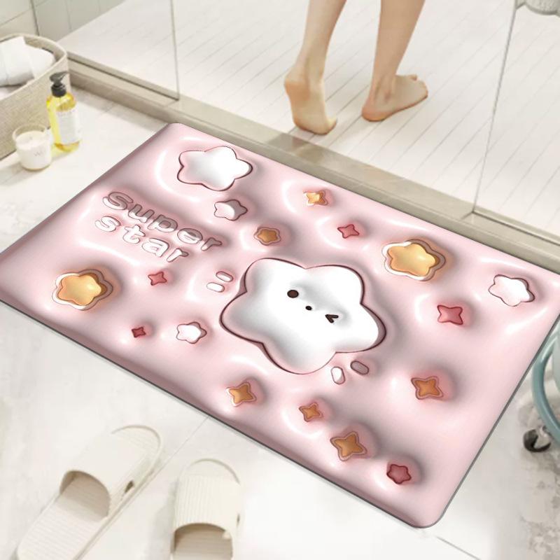 

3D расширяющийся цветочный мягкий диатомовый грязевой абсорбирующий противоскользящий коврик для ванной комнаты 40x60 cm Diatom Mud 2.5